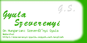 gyula szeverenyi business card